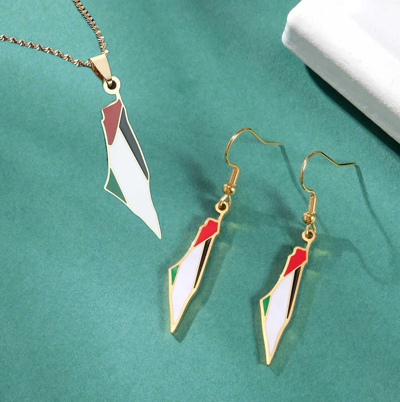 Flag Earrings & Necklace Bundle (Gold / Silver)