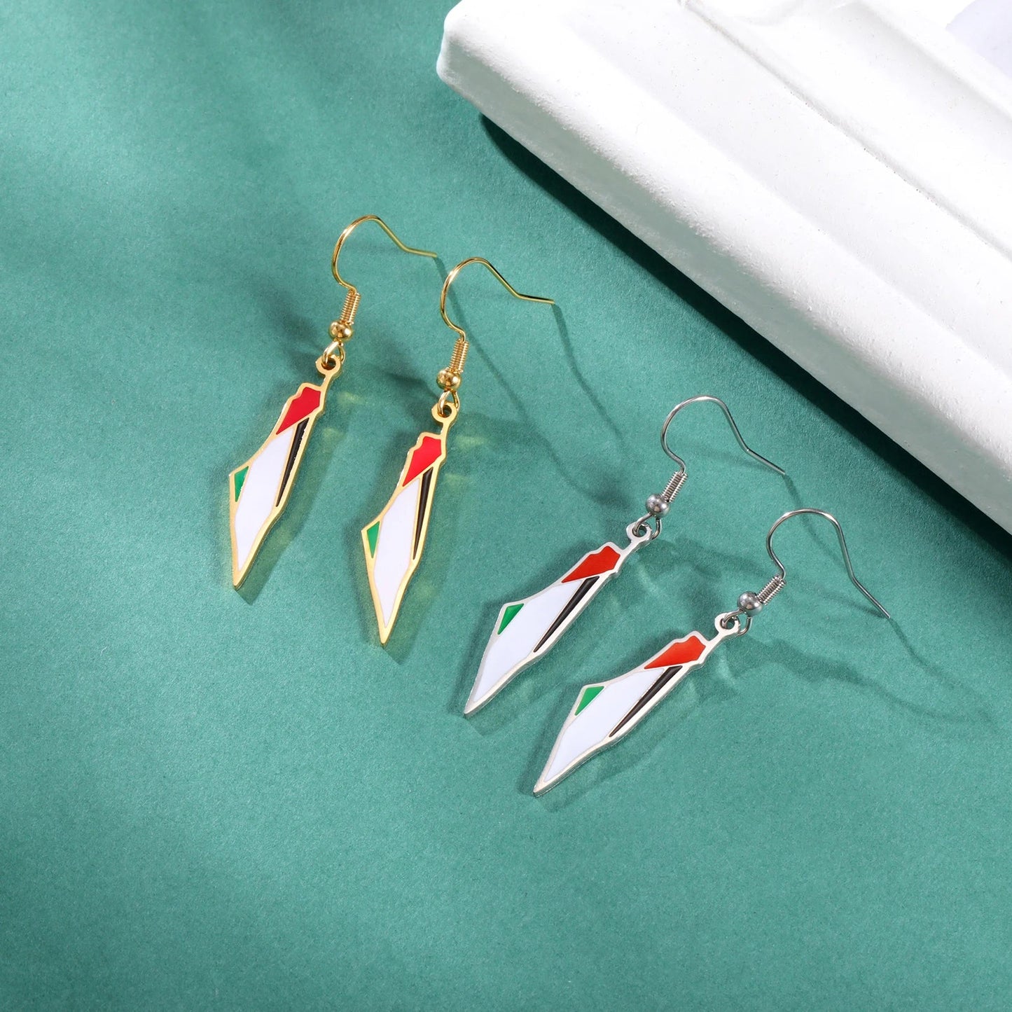 Flag Earrings & Necklace Bundle (Gold / Silver)