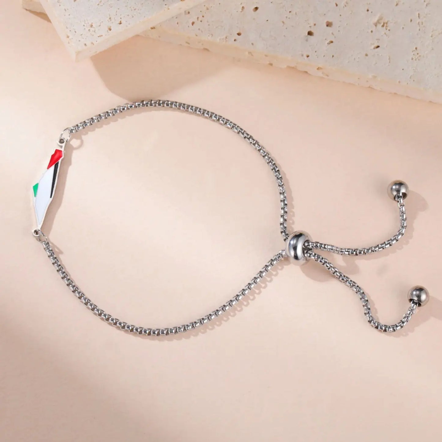 Palestine Map Adjustable Bracelet – Gold & Silver (Outline or Flag Inlay)