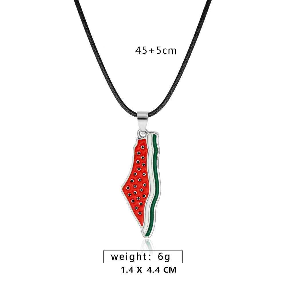 Palestine Watermelon Map Necklace Collection