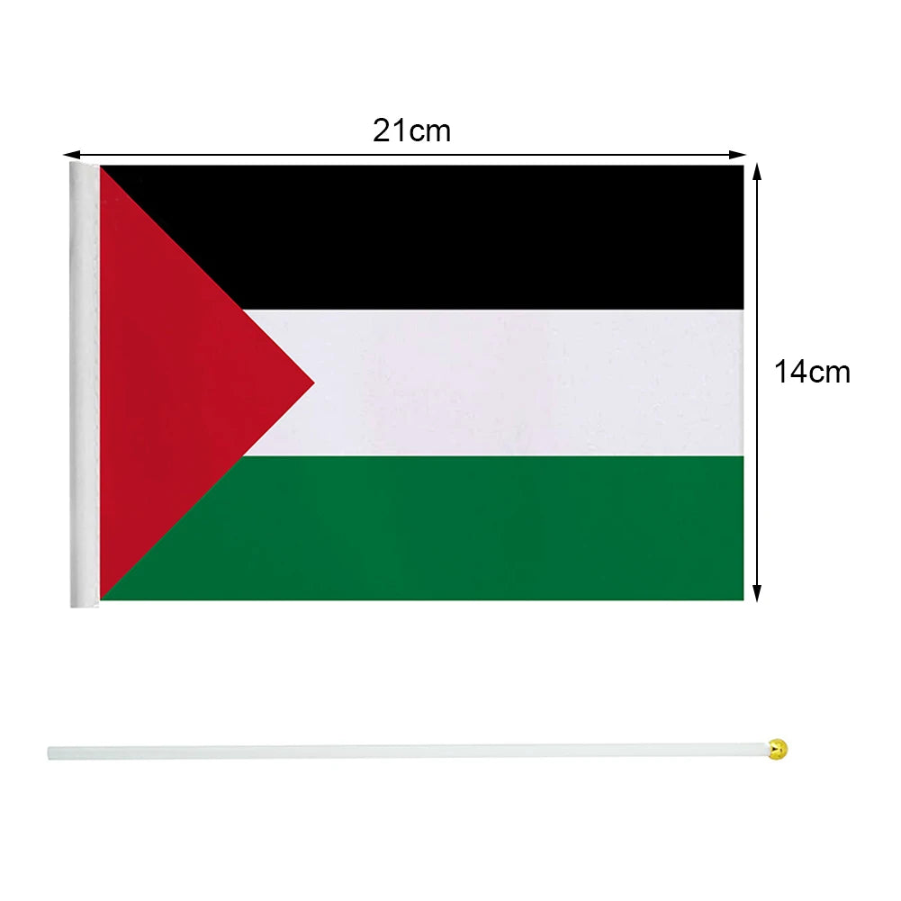 Small Palestine Flag on Stick – 14×21cm
