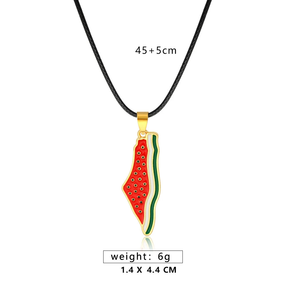 Palestine Watermelon Map Necklace Collection