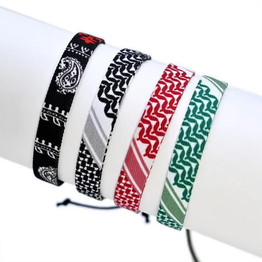 Palestinian Keffiyeh Woven Friendship Bracelet (Adjustable)