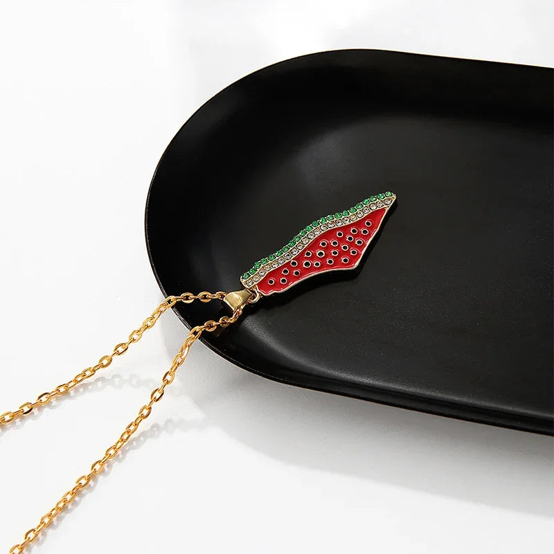 Palestine Watermelon Map Necklace Collection