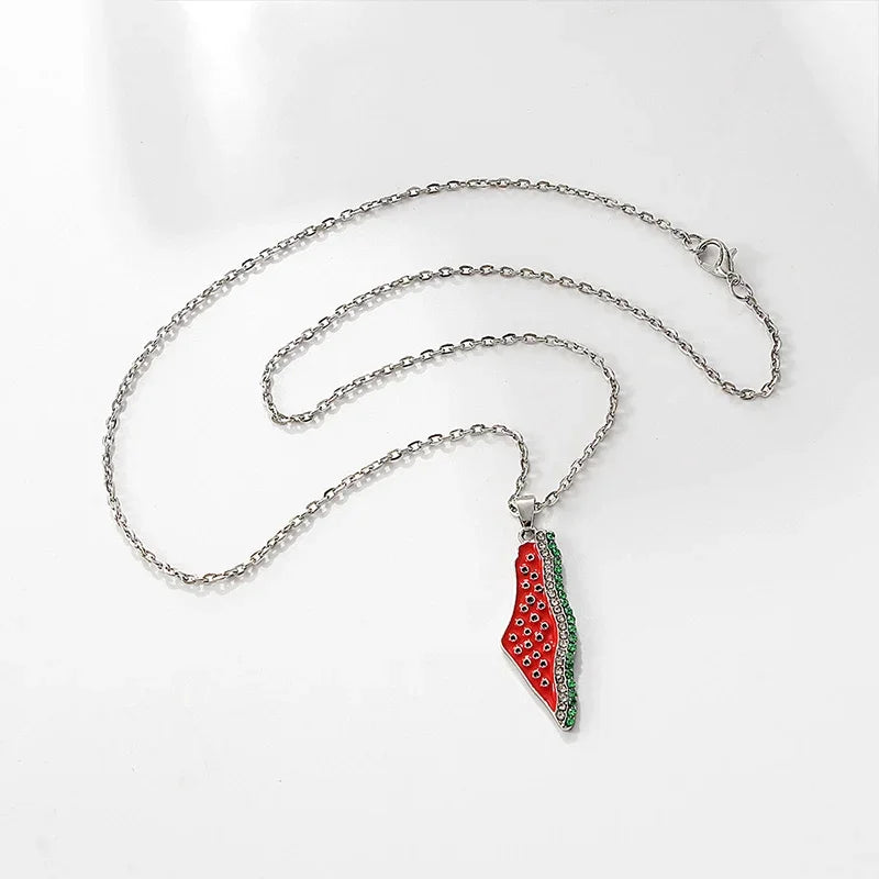 Palestine Watermelon Map Necklace Collection